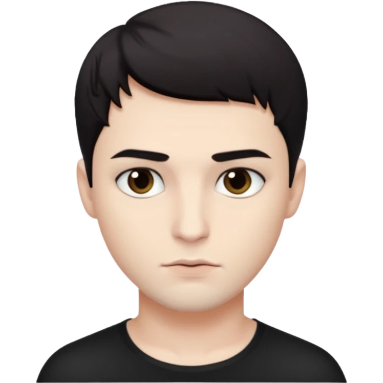 White sexy man emoji with short dark hair and dark seductive eyes emoji