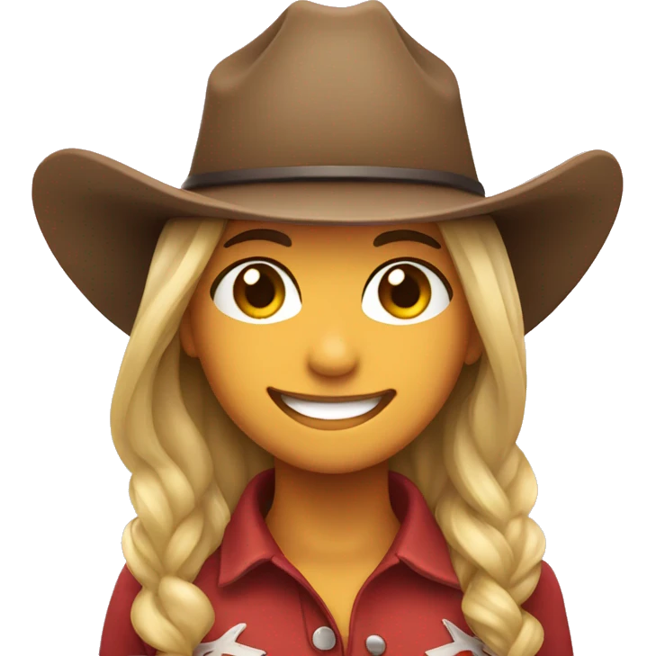 smiling girl in a cowboy hat emoji