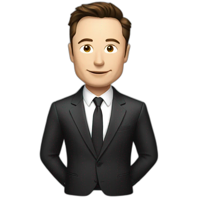elon musk with a suit emoji