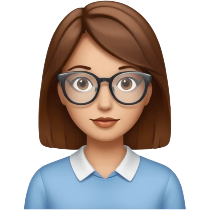 femme brune lunettes transparentes emoji
