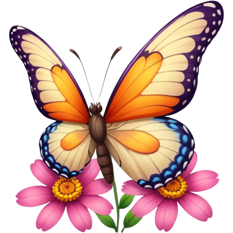 butterfly on flower emoji