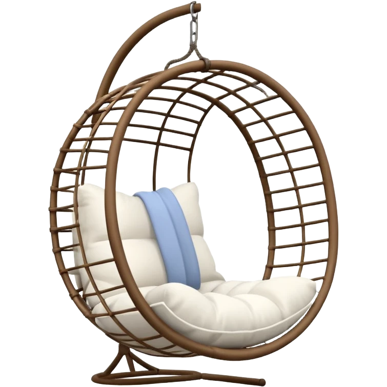 classic hanging chair with big pillows emoji