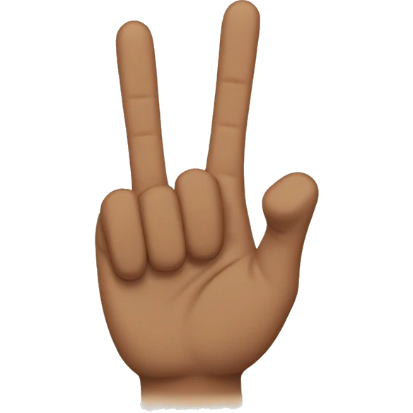 Showing four fingers emoji