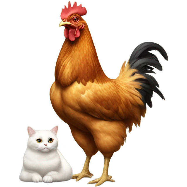 Chicken riding cat emoji