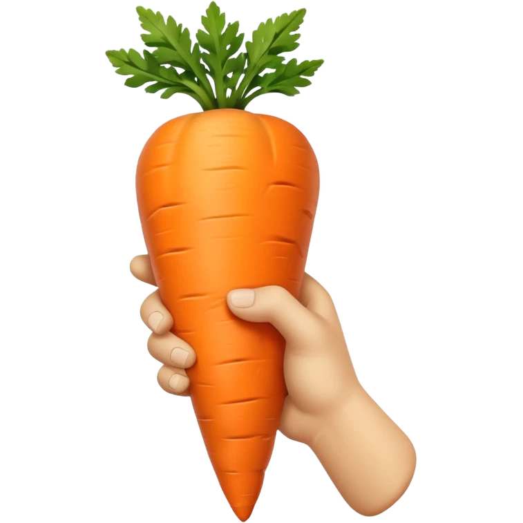 beige skin colored hand holding a carrot emoji