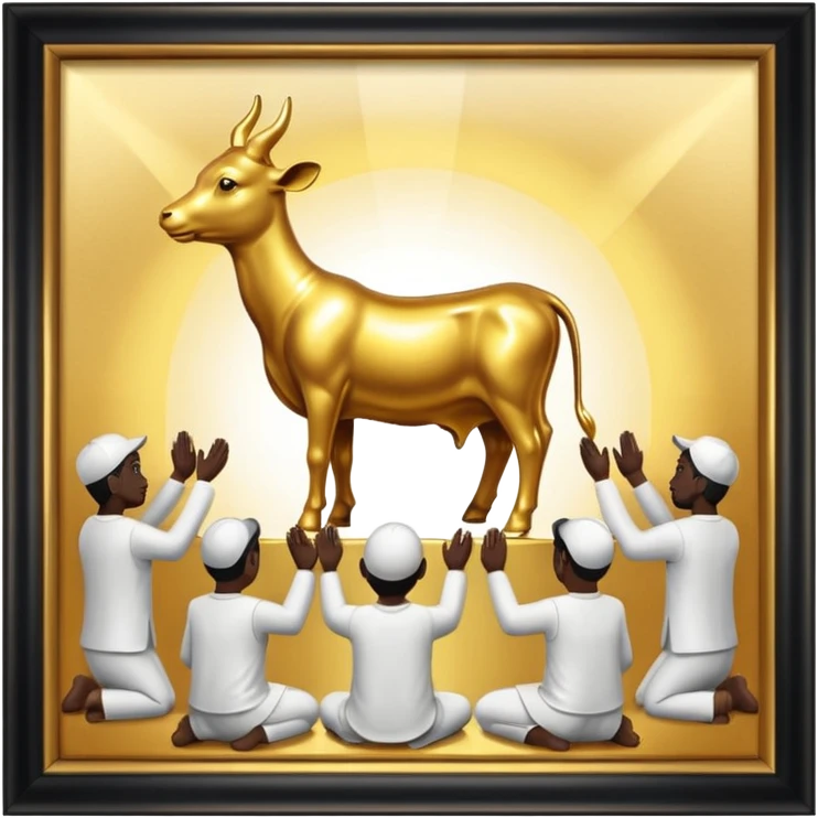 Worshipping golden calf emoji
