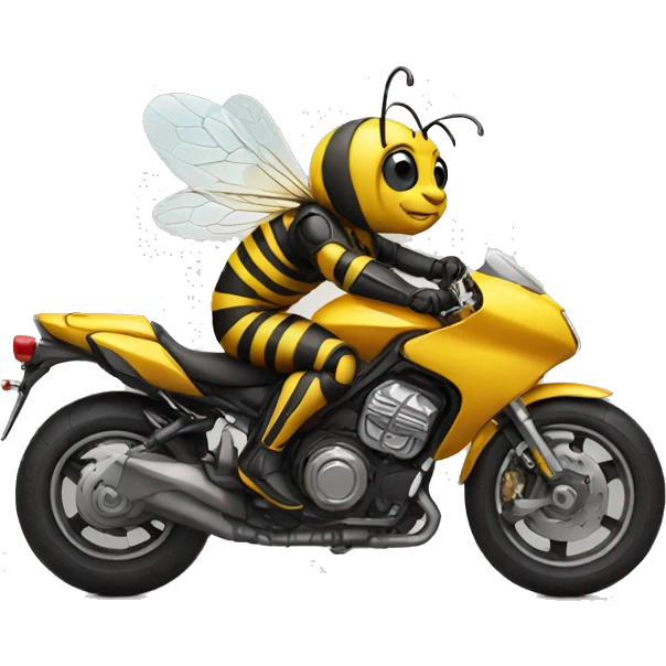 bee riding a motorcycle emoji