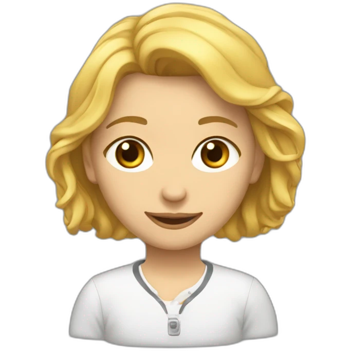 кудрявая девушка за компьютером с горящей головой emoji