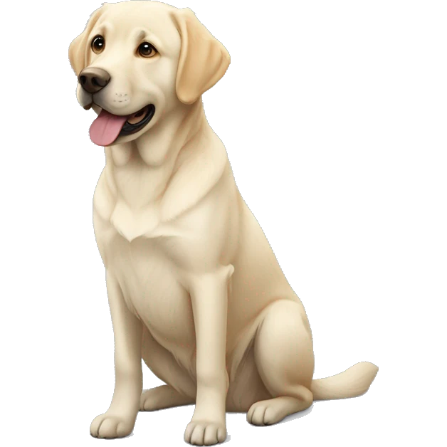 White labrador golden-retriever mix sitting emoji
