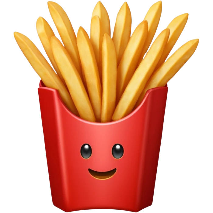 Red French fries emoji render emoji