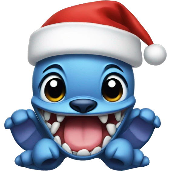 Stitch with a Santa hat on  emoji