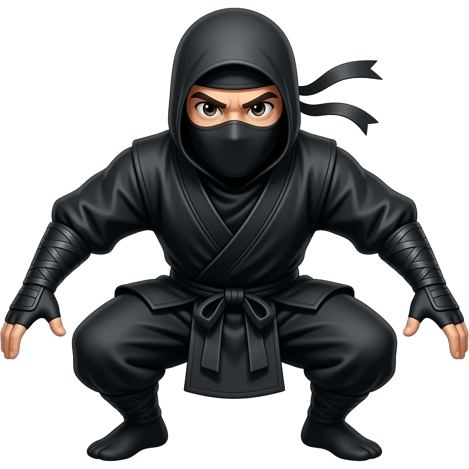 Stealth Pose of a ninja emoji