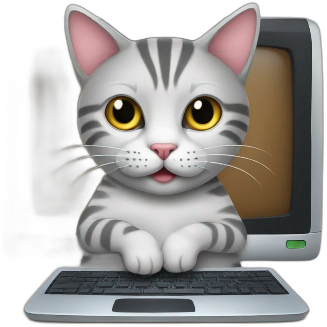 cat with a computer emoji