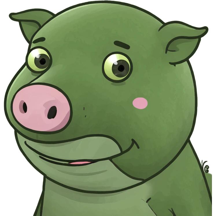 Man with “pig” written on his forehead emoji
