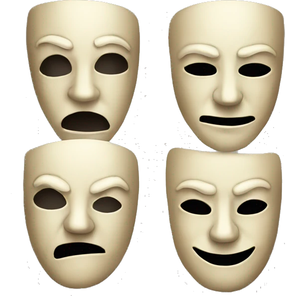 Vintage theater masks scary emoji