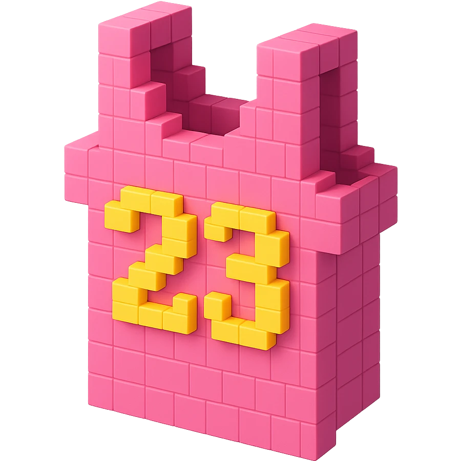 розовая баскетбольная майка с надписью "23", no background emoji