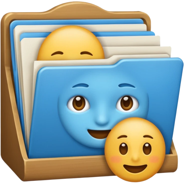 Un emoji de gestor de archivos inspirado en hyperos, sin cara y serio emoji