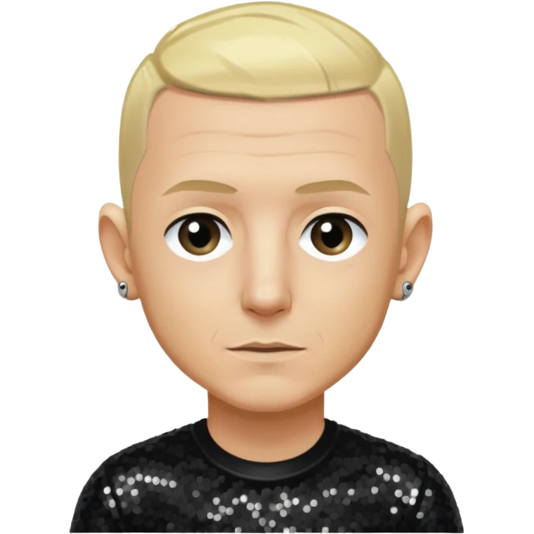 Chester Bennington with blonde hair, black sequin shirt emoji