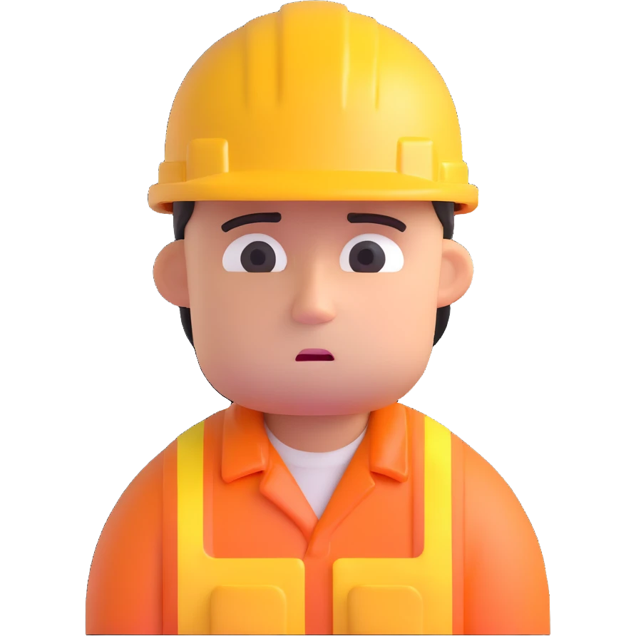 sad construction worker emoji