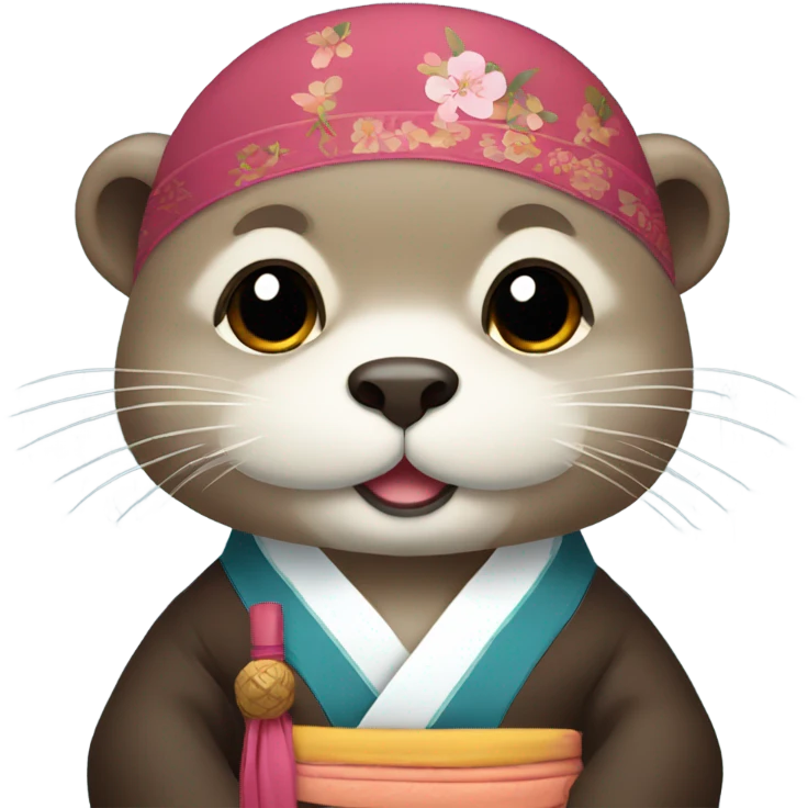 a otter face wearing traditional korean hanbok emoji
