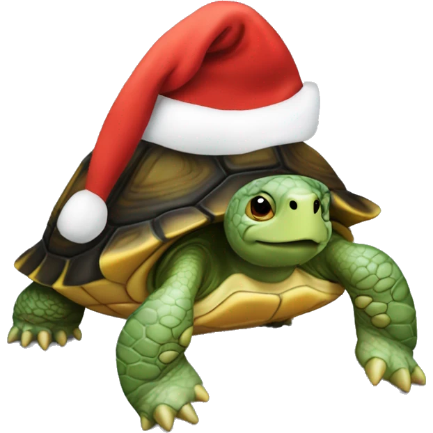 Turtle with santa’s hat. emoji