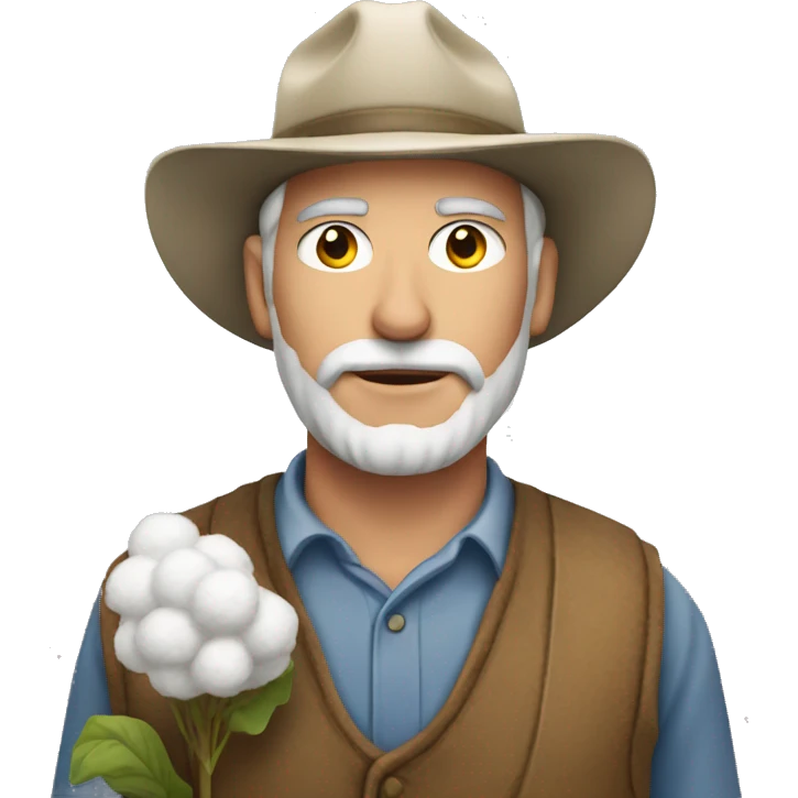 white farmer with cotton  emoji