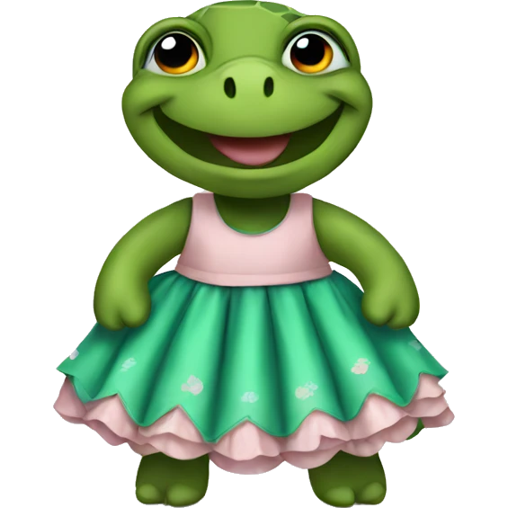 Turtle wearing a dress emoji
