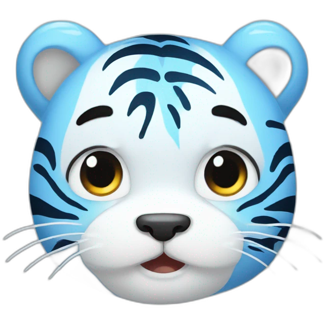 kawaii crying blue tiger emoji