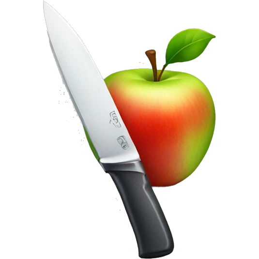Knife with apple on it emoji