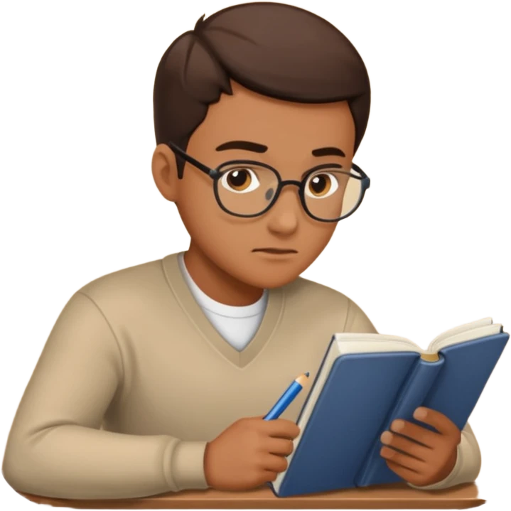 a man studying hard emoji