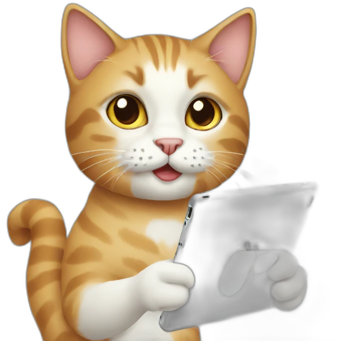 Cat with ipad emoji