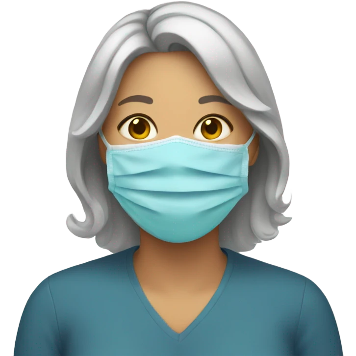 Mother with mask emoji