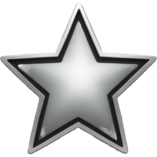 Black star with silver outline emoji