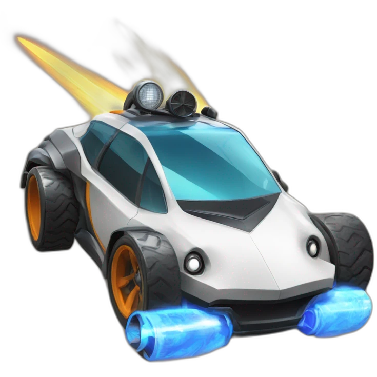 pingouin qui conduit une voiture de rocket league emoji