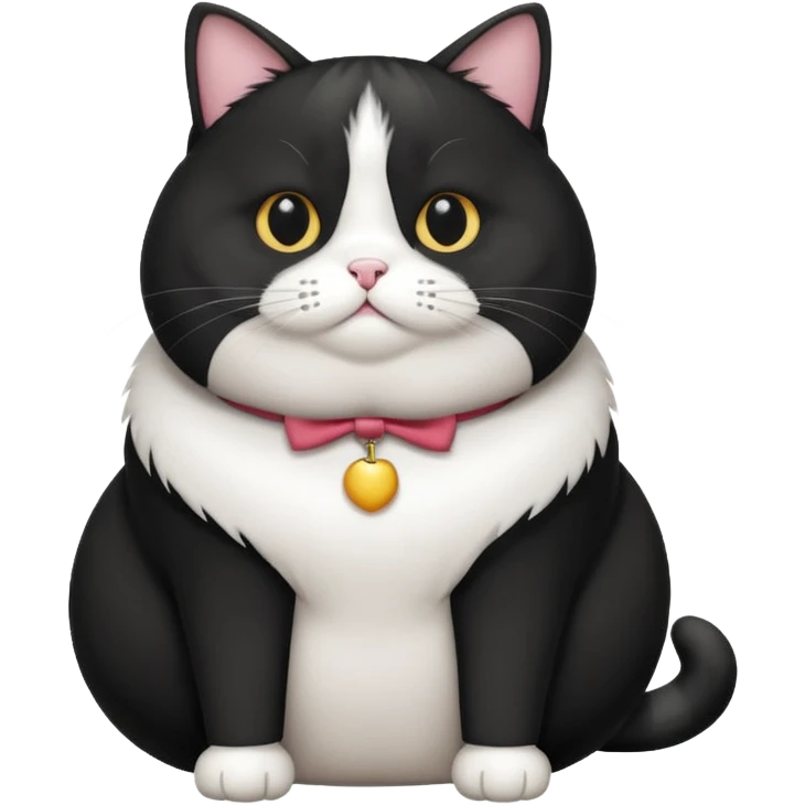 Fat tuxedo cat emoji