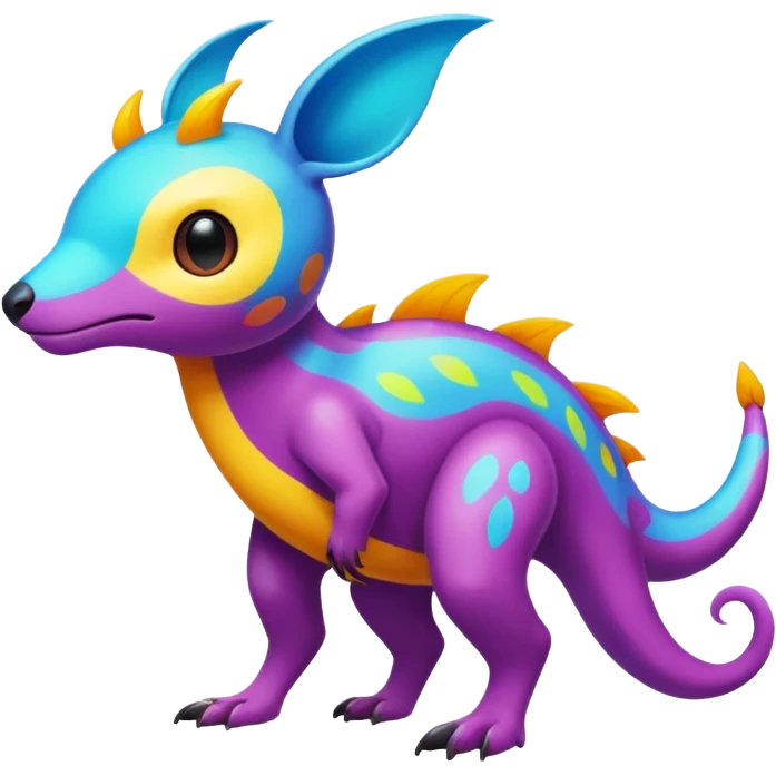 colorful vibrant Fakémon-creature with random markings (full body) emoji