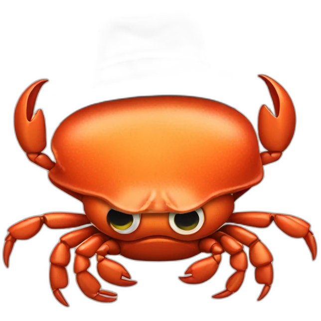 Crab wearing a hat emoji