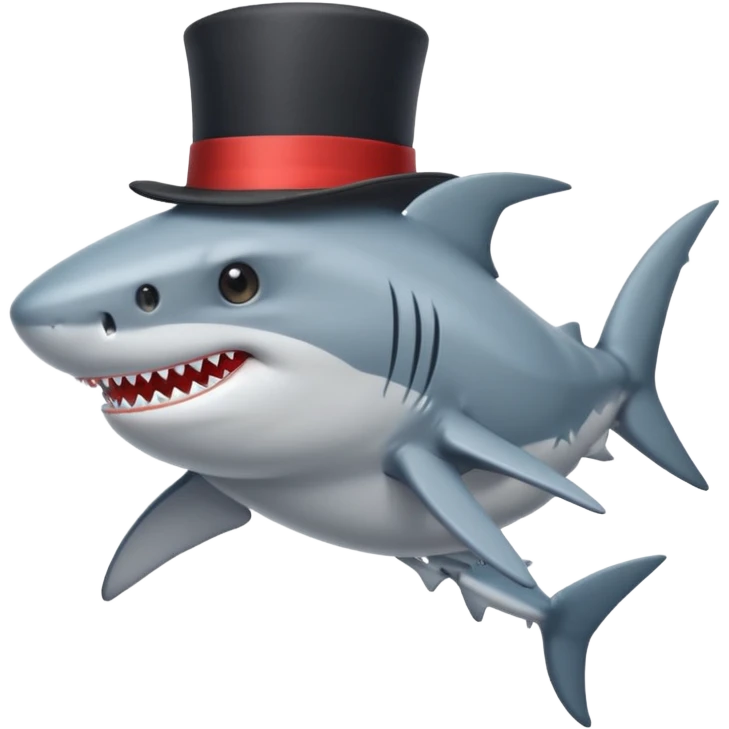 Shark with a top hat emoji