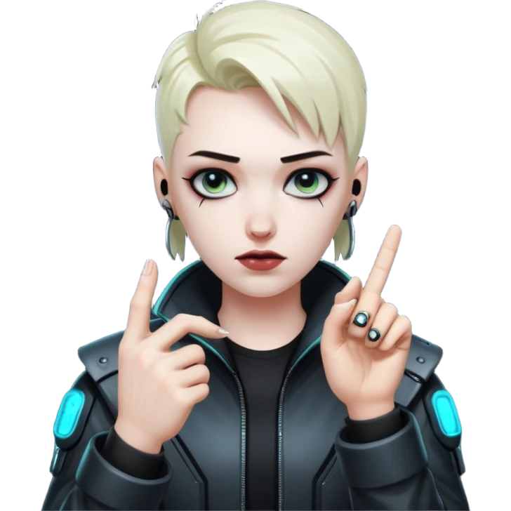middle finger cyberpunk emoji