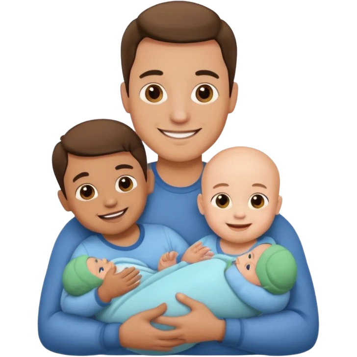 man with three babies emoji