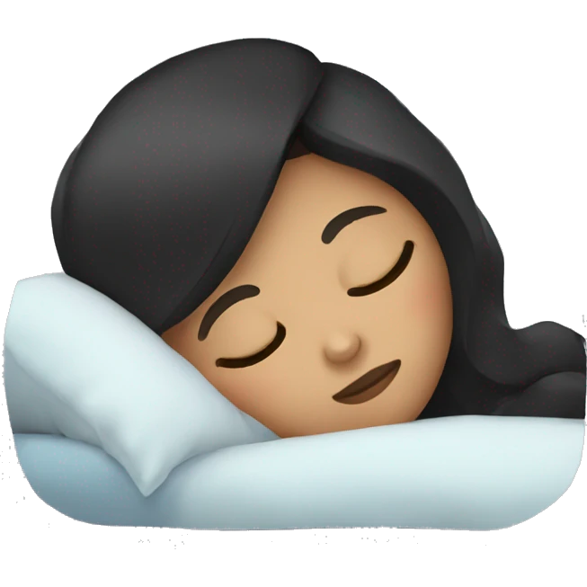 Girl with dark hair sleeping emoji