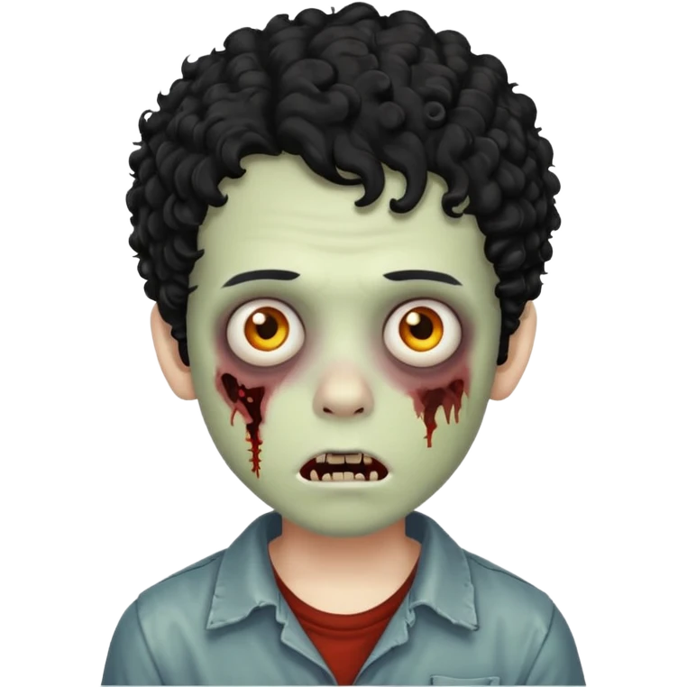 boy, zombie, black curly hair emoji