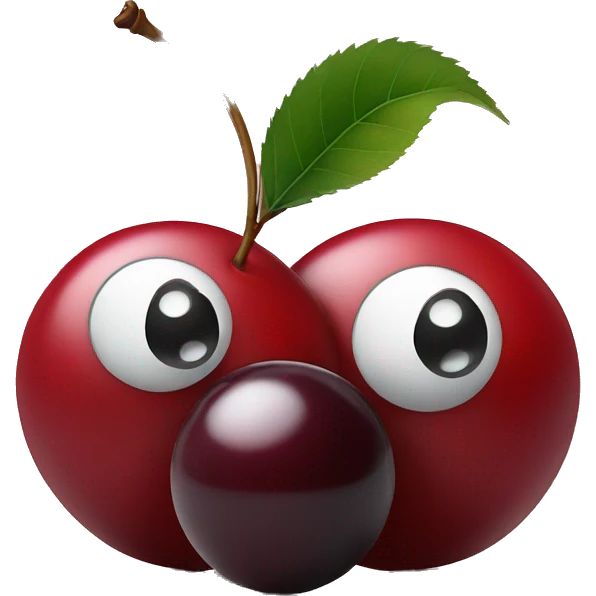 two cherries with 8 ball  emoji