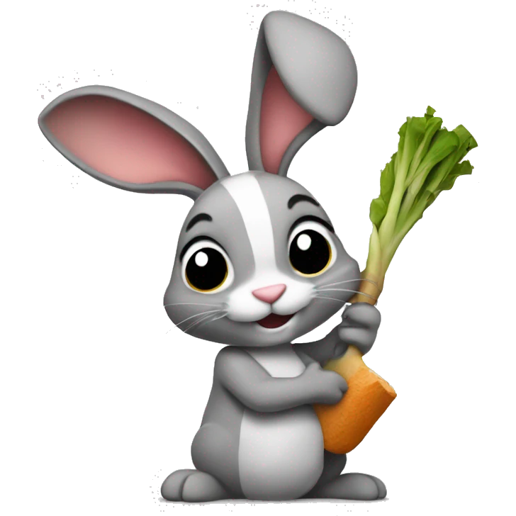 Rabbit holding carr emoji
