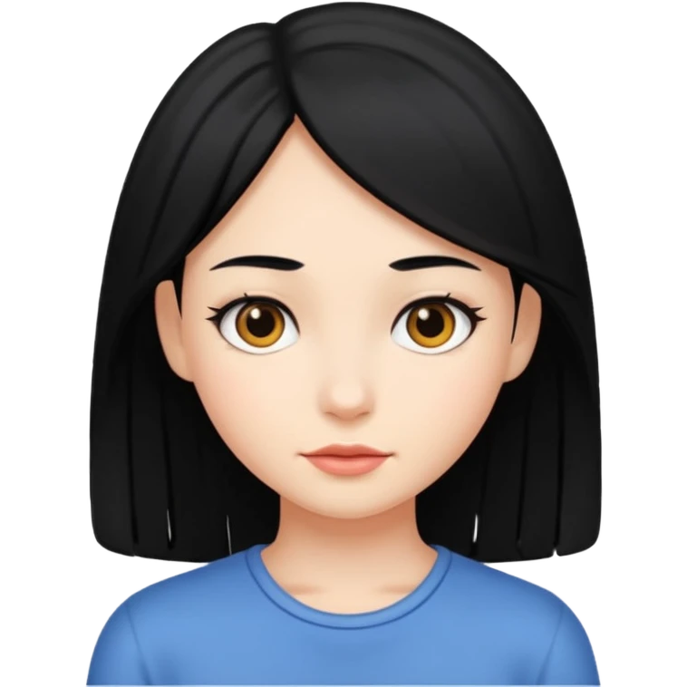 Girl with black hair Long emoji