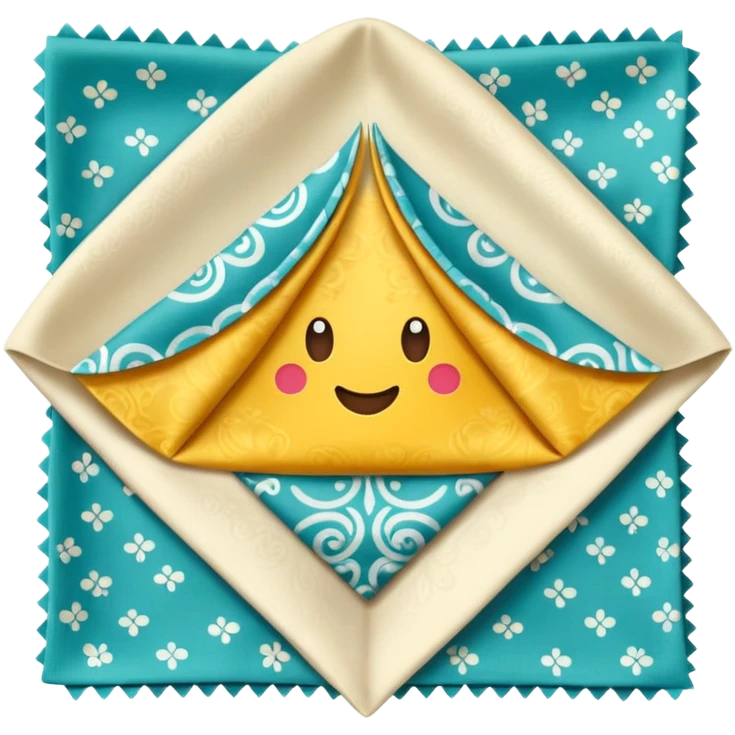 flapped patterned napkin emoji