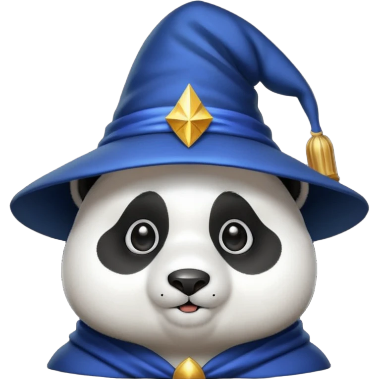 Chcę Pandę która ma czapkę czarownika i która jest kolorach biało-czarnych emoji