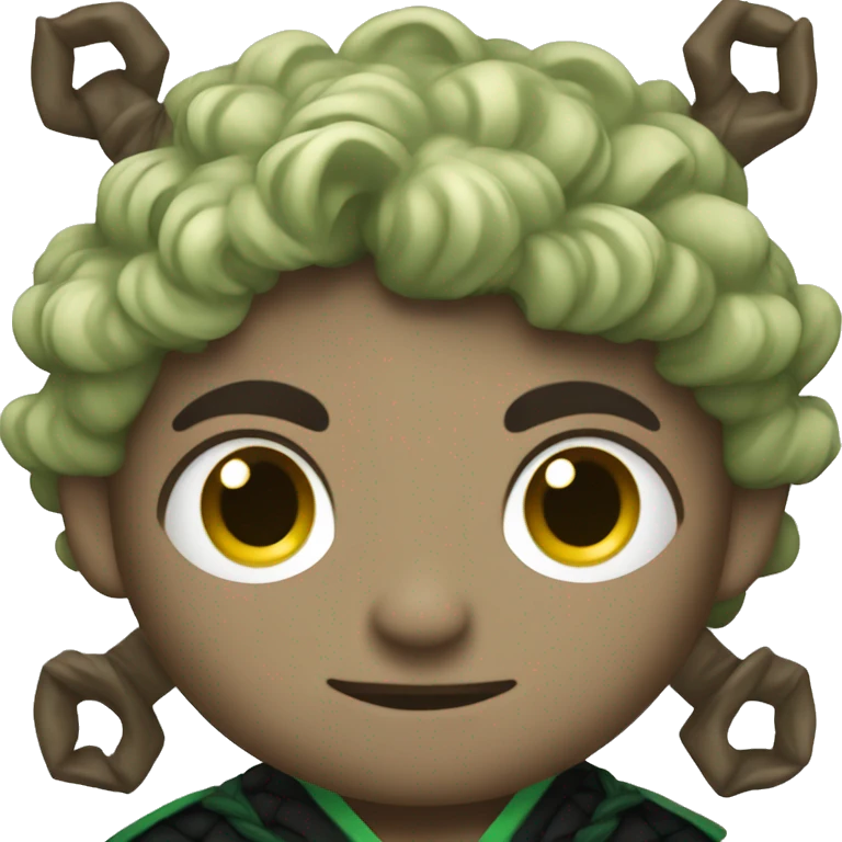 Demon slayer with green and black robe.  emoji