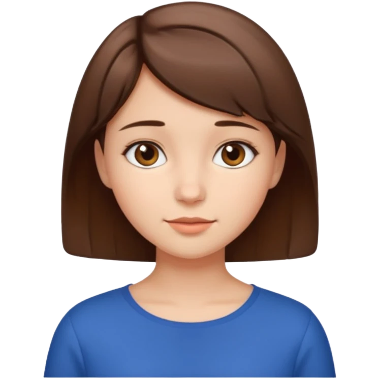 Cute girl with short brown hair emoji