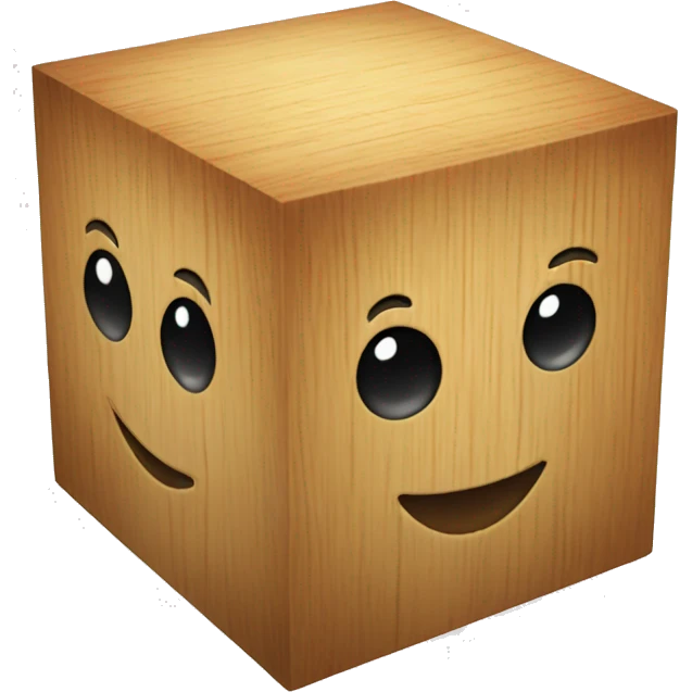Wooden cube emoji